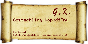 Gottschling Koppány névjegykártya